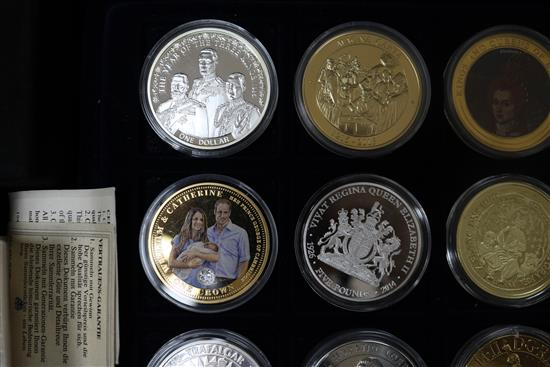 Five collectors cases of British and World coinage, 18th-20th century